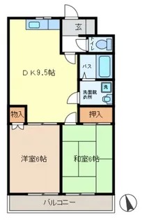 パークハイツ平野【404号室】の間取り