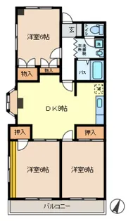 臼倉マンション【303号室】の間取り