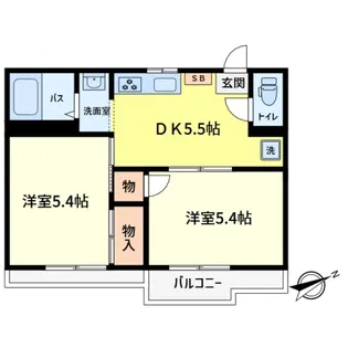 アシェンダハウスB【201号室】の間取り