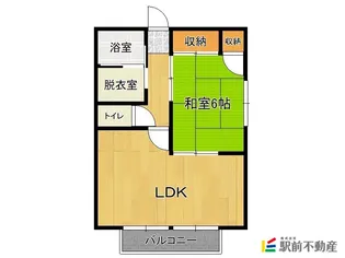 若菜ハイツ【102号室】の間取り