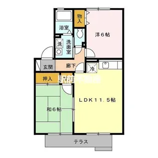 福岡県筑後市羽犬塚【アパート】の間取り