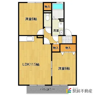 福岡県筑後市大字熊野【アパート】の間取り