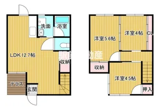 福岡県大川市大字一木【テラスハウス】の間取り