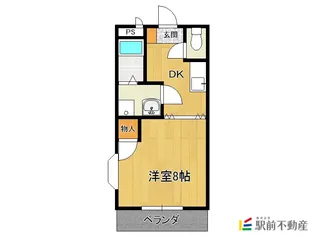 アーバンハイツ来夢Ⅰ【101号室】の間取り