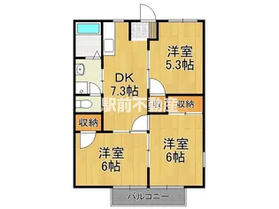 ニューシティ川島A【101号室】の間取り