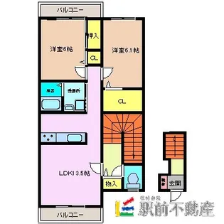 白城ビレッジ【203号室】の間取り
