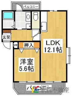 ロイヤルマンション美男川 別館都【2-1号室】の間取り