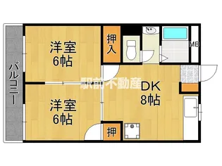 グリーンパークゆのそB【201号室】の間取り