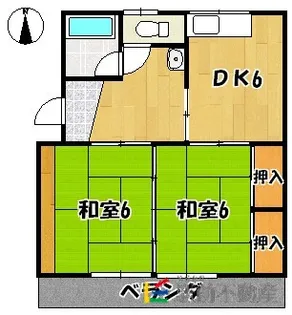 草木コーポ【8号室】の間取り