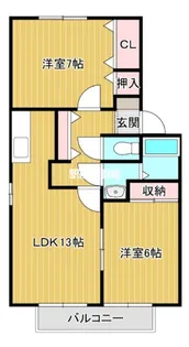 アベニール21A棟【A202号室】の間取り