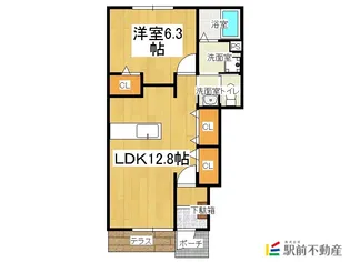 すいふようB【101号室】の間取り