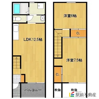 福岡県筑後市熊野【テラスハウス】の間取り