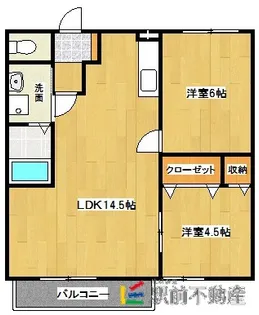 ハイツ・ウィステリアA棟【206号室】の間取り