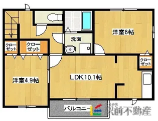 福岡県筑後市大字蔵数【アパート】の間取り