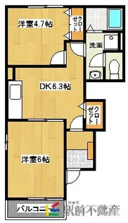 エレガンツァ【102号室】の間取り