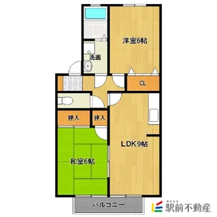 グレープヒルズ羽犬塚ⅠB棟【B107号室】の間取り
