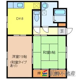 Oak Hills Villa A棟【A201号室】の間取り