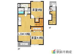 福岡県大川市大字三丸【アパート】の間取り