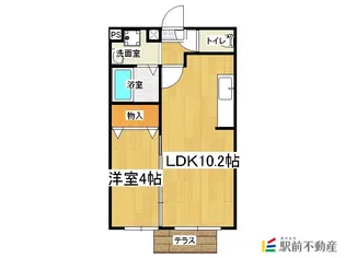 セジュール大川【B206号室】の間取り
