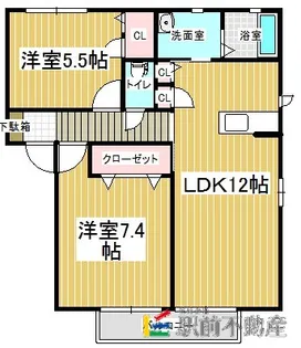 フォーレス中古賀B棟【102号室】の間取り