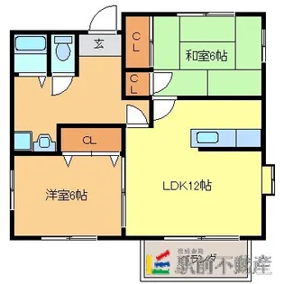 UCHINOハイツⅠ【1-1F号室】の間取り
