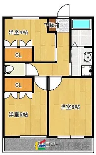 グランティス大晴Ⅱ【203号室】の間取り
