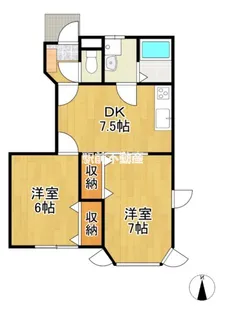 サンルート白川【101号室】の間取り