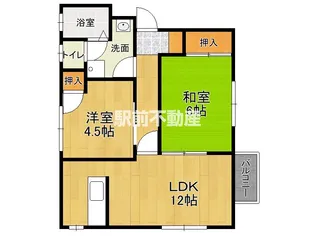 シャトレ深町B【102号室】の間取り