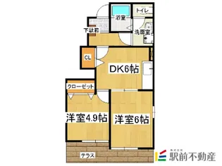 福岡県大川市大字鐘ヶ江【アパート】の間取り
