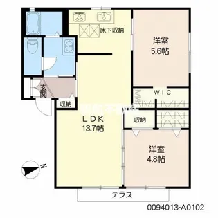 シャルマンメゾンA棟【102号室】の間取り