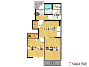 グランデール花宗 弐番館【101号室】の間取り