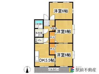 グランドール園田【101号室】の間取り