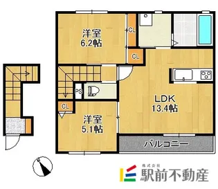 エクラージュⅡ【202号室】の間取り