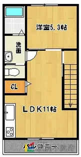 パークサイド【A201号室】の間取り