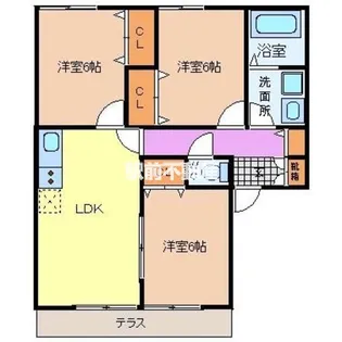 アドバンテイジ三潴A棟【201号室】の間取り