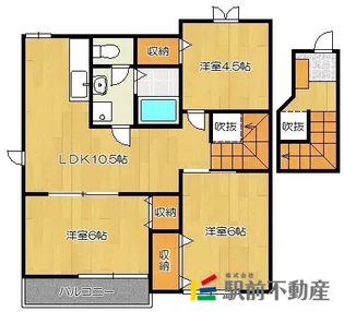 アンソレイエメゾン一号館【201号室】の間取り
