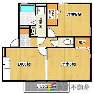 バッキンガムパレスB棟【207号室】の間取り