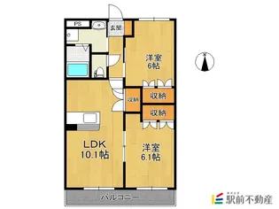 ピースフル鬼童【203号室】の間取り