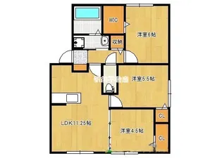 福岡県みやま市高田町下楠田【アパート】の間取り