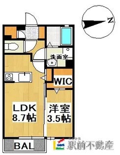 グランシャトー椿黒【105号室】の間取り