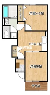 福岡県大川市荻島【アパート】の間取り