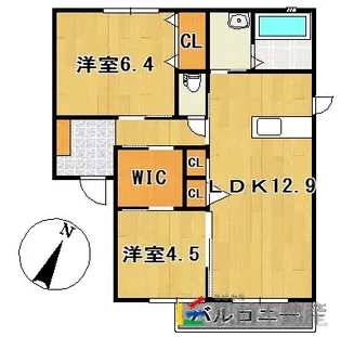 フェリークⅡ【201号室】の間取り