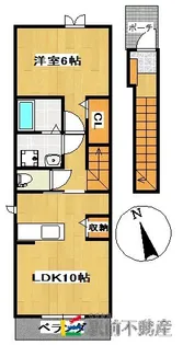 福岡県大牟田市手鎌【アパート】の間取り