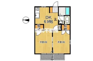 ニューシティ川島B【104号室】の間取り