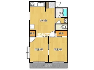 グリーンパークゆのそA【205号室】の間取り