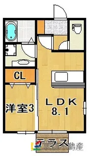 クレイス【203号室】の間取り