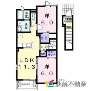 プラシード・プリムラB【202号室】の間取り