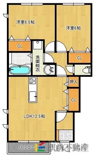 福岡県三潴郡大木町笹渕【アパート】の間取り