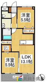 福岡県八女市蒲原【アパート】の間取り