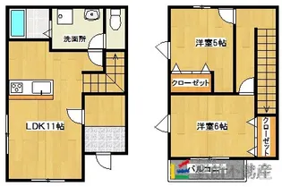 福岡県筑後市鶴田【テラスハウス】の間取り